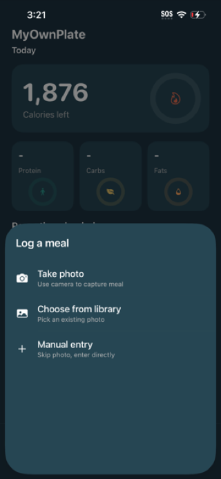 Log meal screenshot